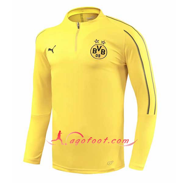 Nouveau Training Sweatshirt Dortmund BVB Jaune Floqué 2018 2019