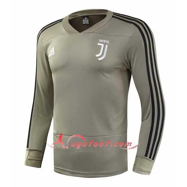 Nouveau Training Sweatshirt Juventus Jaune Floqué 2018 2019