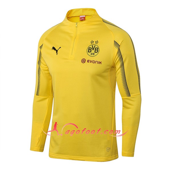 Nouveau Training Sweatshirt Dortmund BVB Jaune Floqué 2018 2019