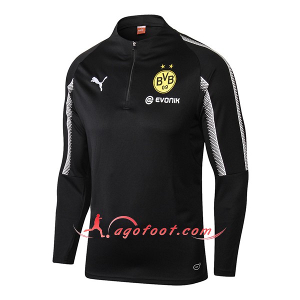 Nouveau Training Sweatshirt Dortmund BVB Noir Floqué 2018 2019