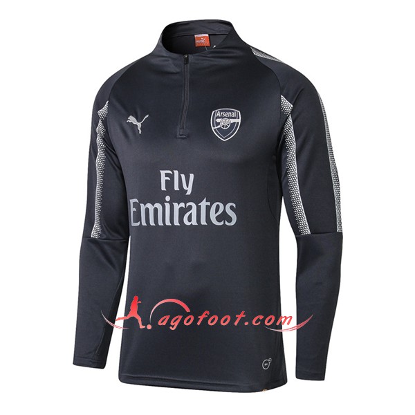 Nouveau Training Sweatshirt Arsenal Noir Floqué 2018 2019