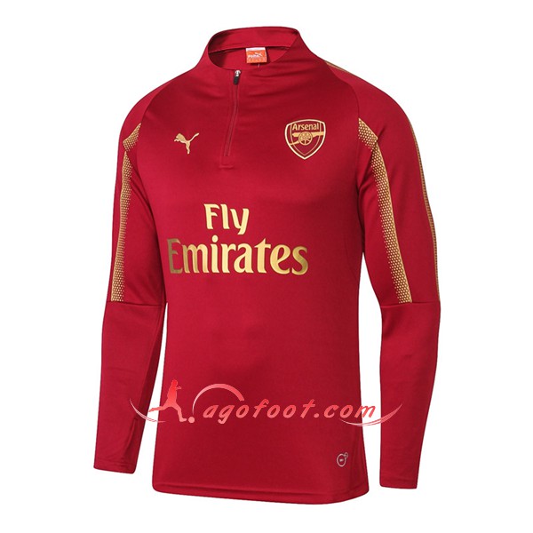 Nouveau Training Sweatshirt Arsenal Rouge Floqué 2018 2019