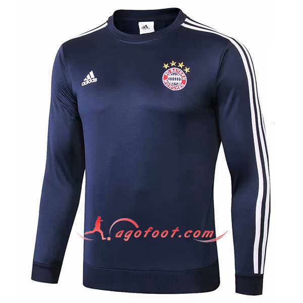 Nouveau Training Sweatshirt Bayern Munich foncé Bleu Floqué 2018 2019