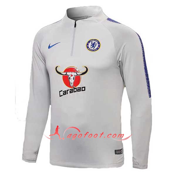 Nouveau Training Sweatshirt FC Chelsea Gris Floqué 2018 2019