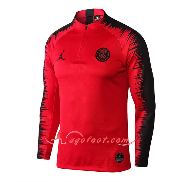 Nouveau Training Sweatshirt Jordan PSG Rouge Noir Floqué 2018 2019