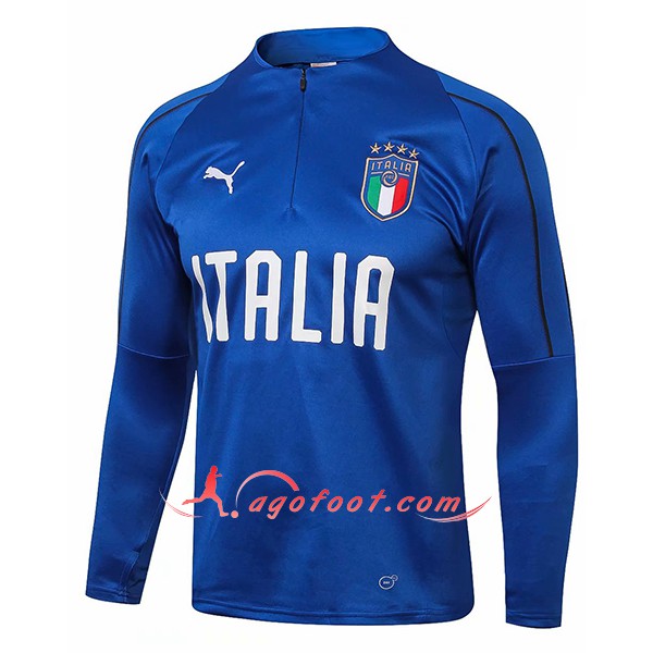 Nouveau Training Sweatshirt Italie Bleu Floqué 2018 2019