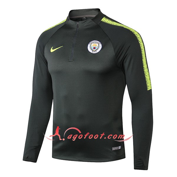 Nouveau Training Sweatshirt Manchester City foncé Verte Floqué 2018 2019