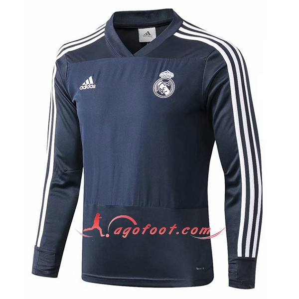 Nouveau Training Sweatshirt Real Madrid foncé Bleu Floqué 2018 2019