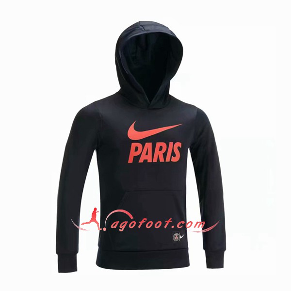 Nouveau Sweat A Capuche Paris PSG Noir Floqué 2018 2019