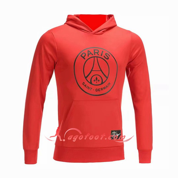 Nouveau Sweat A Capuche Jordan PSG Orange -02 Floqué 2018 2019