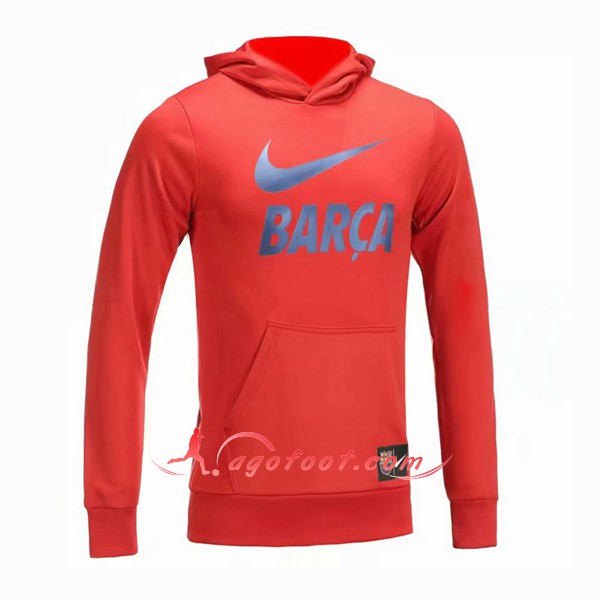 Nouveau Sweat A Capuche FC Barcelone Orange Floqué 2018 2019