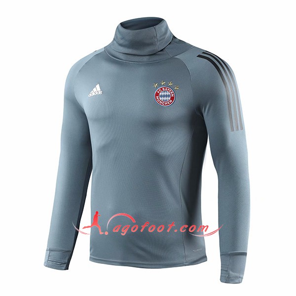 Nouveau Training Sweatshirt Bayern Munich Gris High Collar Floqué 2018 2019