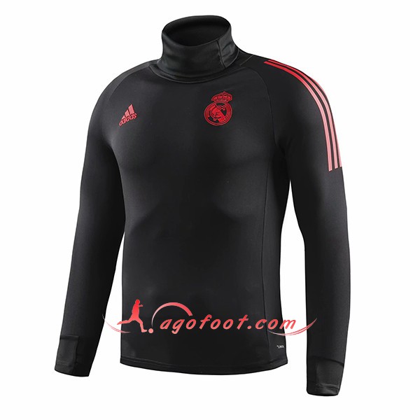 Nouveau Training Sweatshirt Real Madrid Noir High Collar Floqué 2018 2019