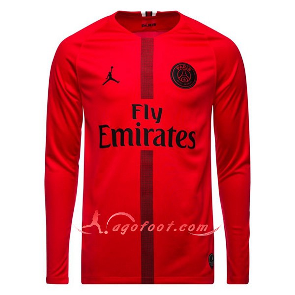 Maillot Foot Jordan PSG Manche Longue Goalkeeper Rouge 2018 2019