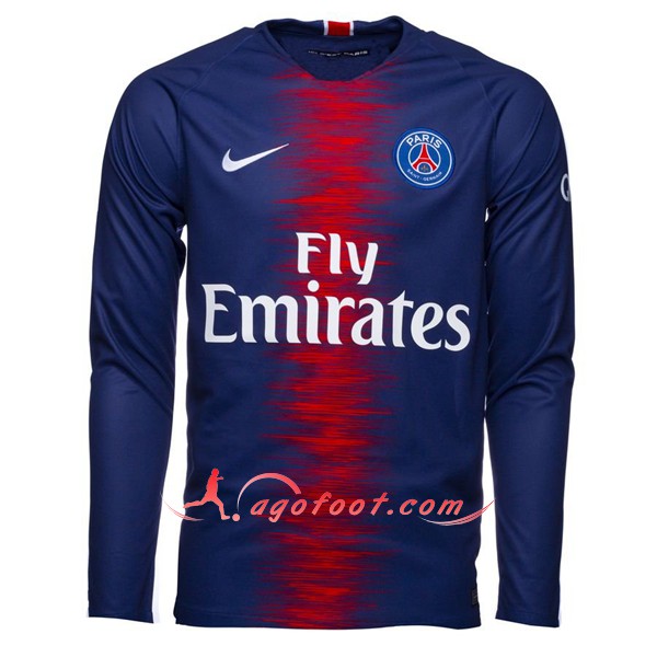Maillots De Foot PSG Domicile Manche Longue Personnalisé Floqué 2018 2019