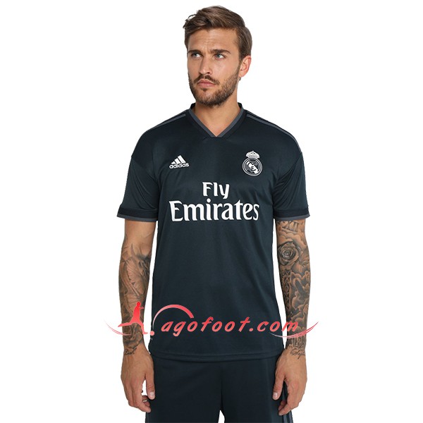 Maillots Foot Real Madrid Exterieur Noir Personnalisé Floqué 2018 2019