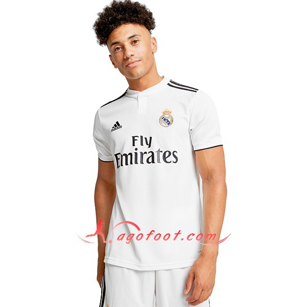 Maillot Foot Real Madrid Domicile Blanc Personnalisé Floqué 2018 2019