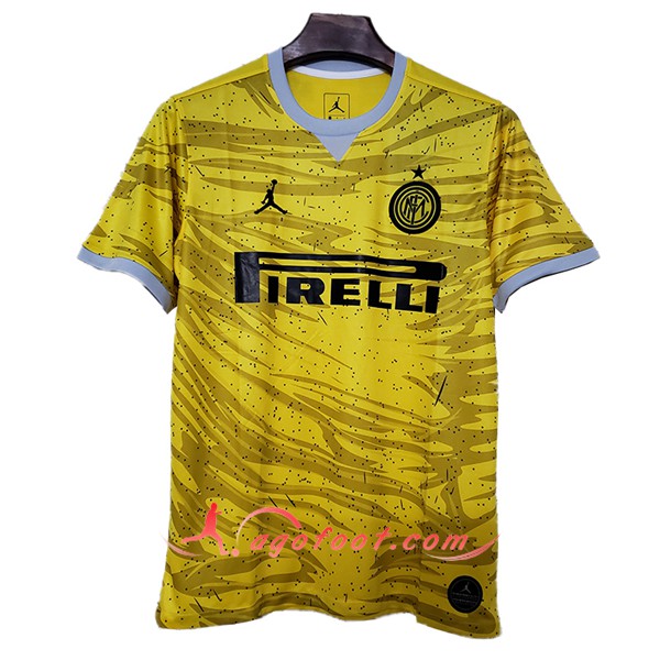 Maillot Foot Inter Milan Jordan jaune Floqué 2019/20