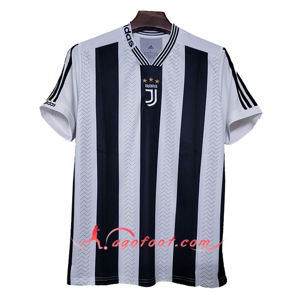 Maillot Foot Juventus Concept Noir Blanc Floqué 2019/20