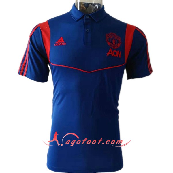 Nouveau Polo Foot Manchester United Bleu Rouge 2019/20