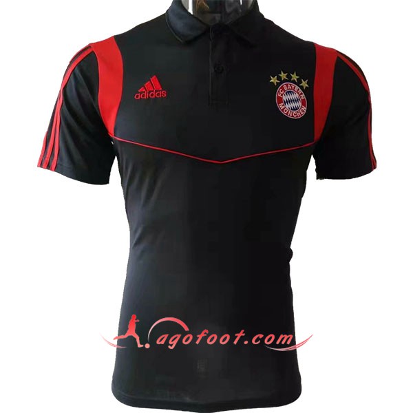 Nouveau Polo Foot Bayern Munich Rouge Noir 2019/20