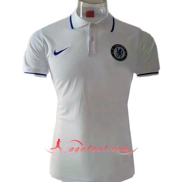 Nouveau Polo Foot FC Chelsea Bleu/Blanc 2019/20