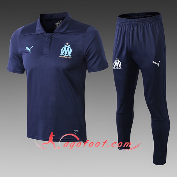 Nouveau Ensemble Polo Marseille OM Bleu Fonce 2019/20