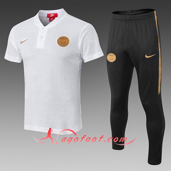 Nouveau Ensemble Polo PSG Blanc 2019/20