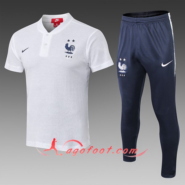 Nouveau Ensemble Polo France 2 Etoiles Blanc 2019/20