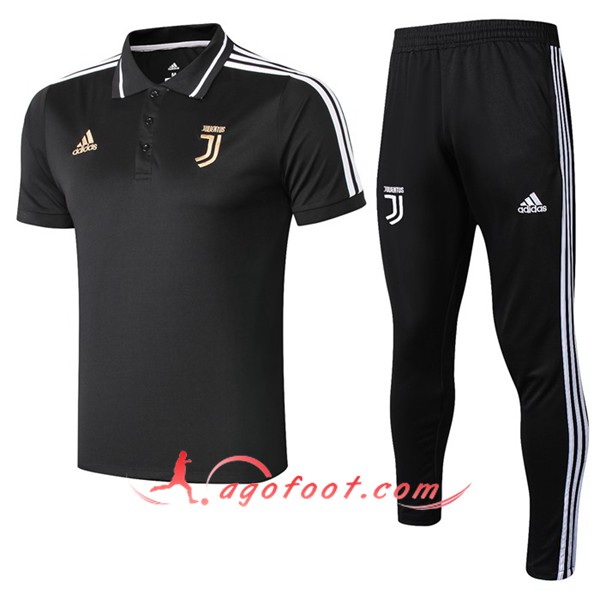 Ensemble Polo Juventus + Pantalon Noir Blanc 19/20