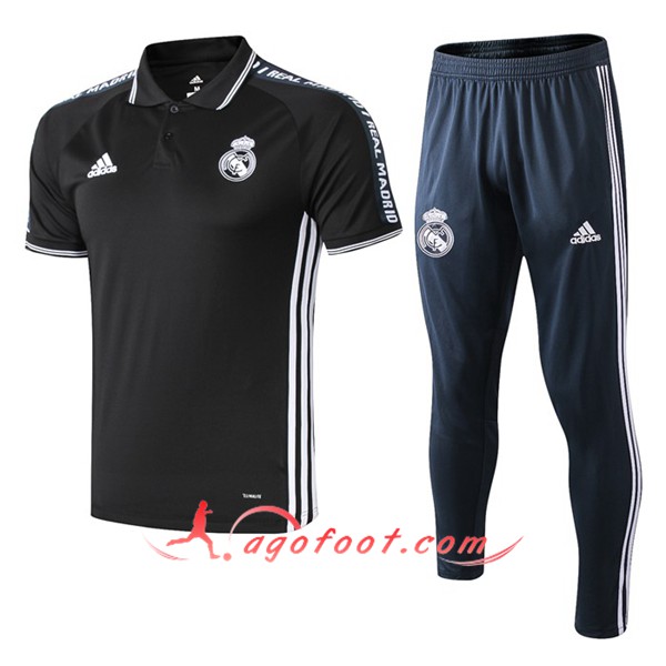 Ensemble Polo Real Madrid + Pantalon Noir 19/20