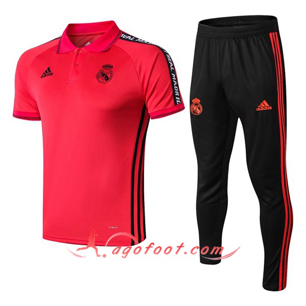 Ensemble Polo Real Madrid + Pantalon Rouge 19/20