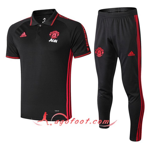 Ensemble Polo Man Utd + Pantalon Noir 19/20