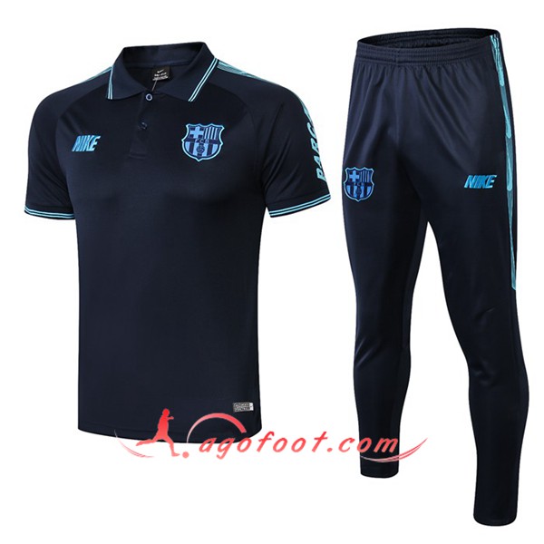 Ensemble Polo FC Barcelone NIKE + Pantalon Bleu Fonce 19/20