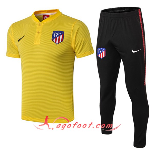 Ensemble Polo Atletico Madrid + Pantalon Jaune 19/20