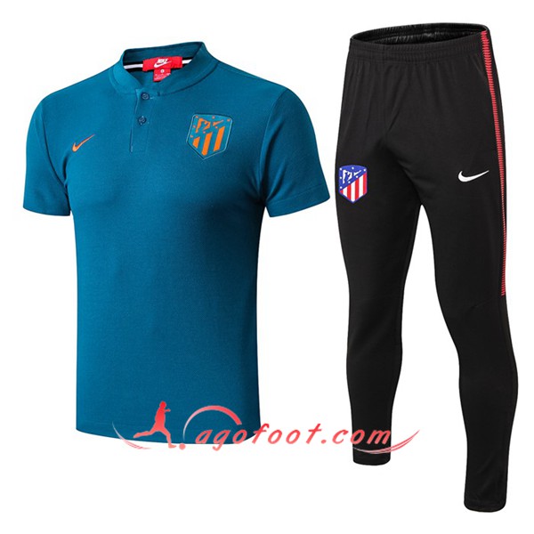 Ensemble Polo Atletico Madrid + Pantalon Bleu 19/20