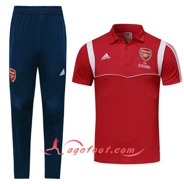 Ensemble Polo Arsenal + Pantalon Rouge Blanc 19/20