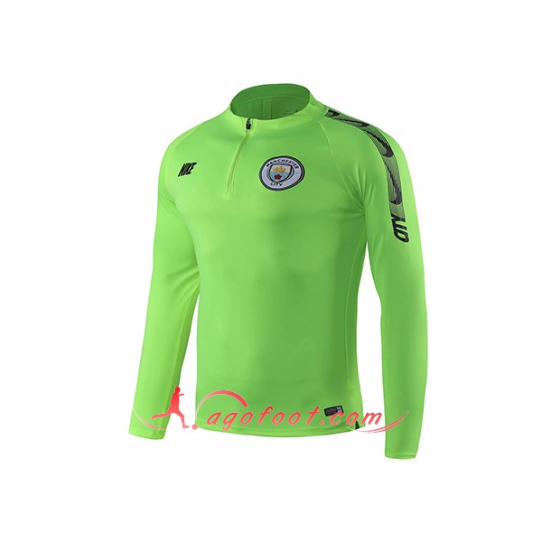 Nouveau Training Sweatshirt Manchester City Vert Floqué 2019 2020