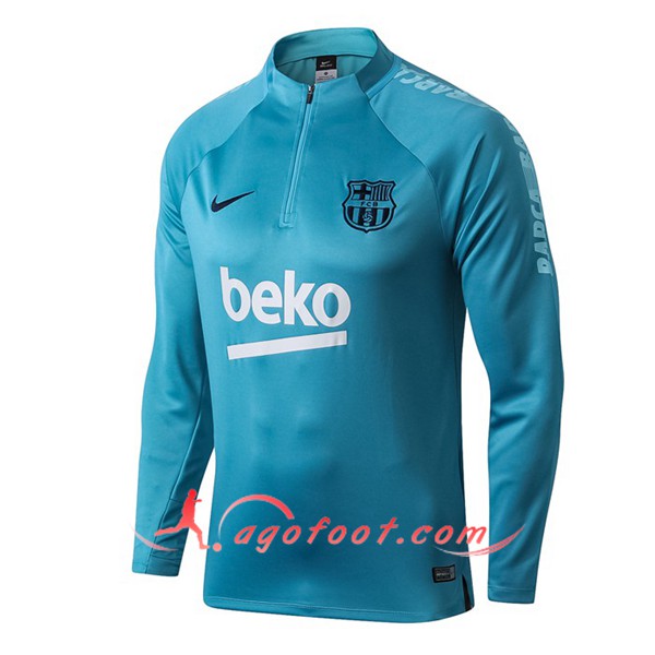 Nouveau Training Sweatshirt Barcelone Bleu Floqué 2019 2020