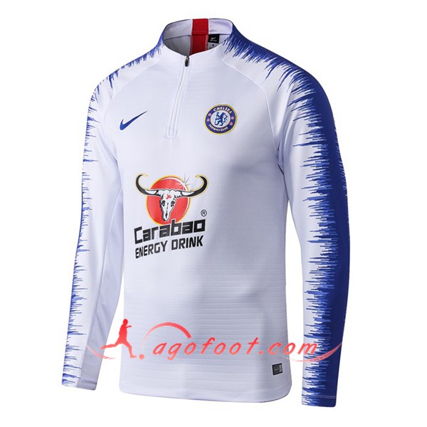 Nouveau Training Sweatshirt Chelsea Blanc Floqué 2019 2020