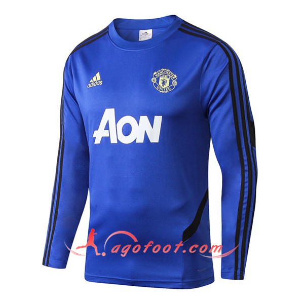 Nouveau Training Sweatshirt Man Utd Bleu 19 20