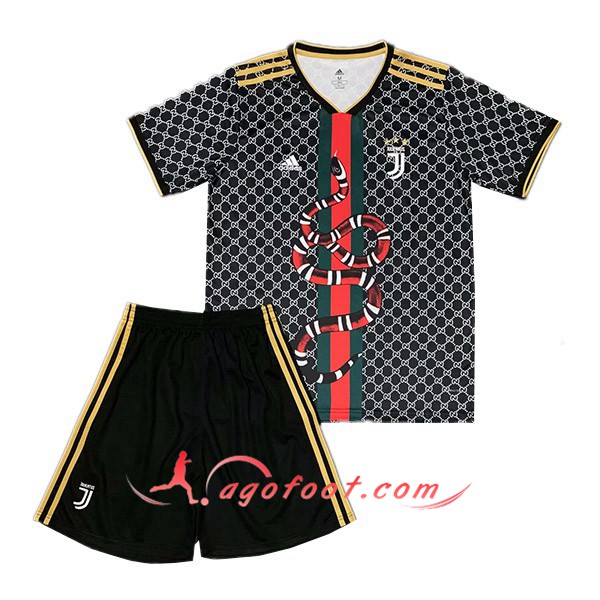 Ensemble Maillot Foot Juventus Python Noir blanc 2019 2020