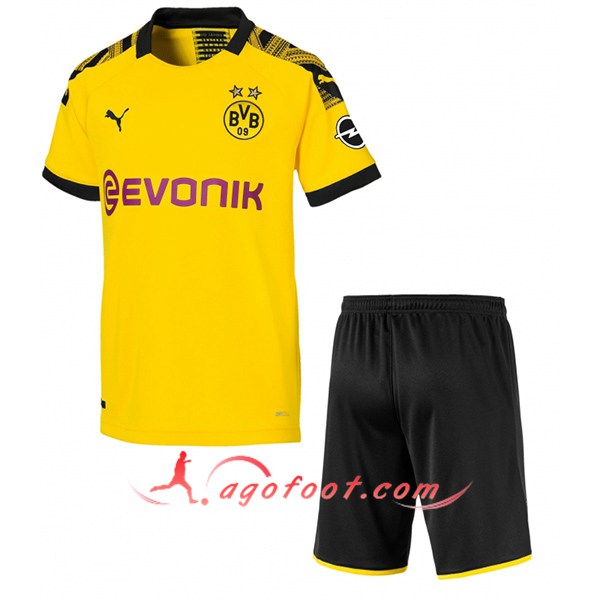 Ensemble Maillots Foot Dortmund BVB Enfants Domicile Personnalisé 19 20