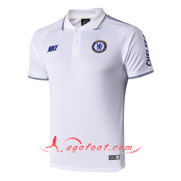 Nouveau Polo Foot FC Chelsea Blanc 19/20