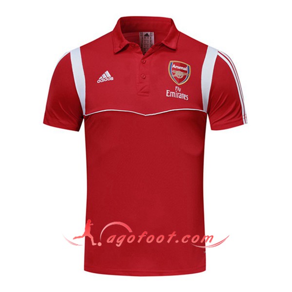 Nouveau Polo Foot Arsenal Rouge Blanc 19/20