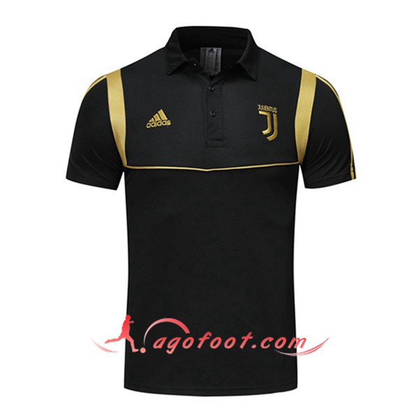 Nouveau Polo Foot Juventus Noir Jaune 19/20