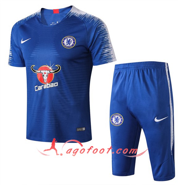 Ensemble PRÉ MATCH Training FC Chelsea + Pantalon 3/4 Bleu 2019/20