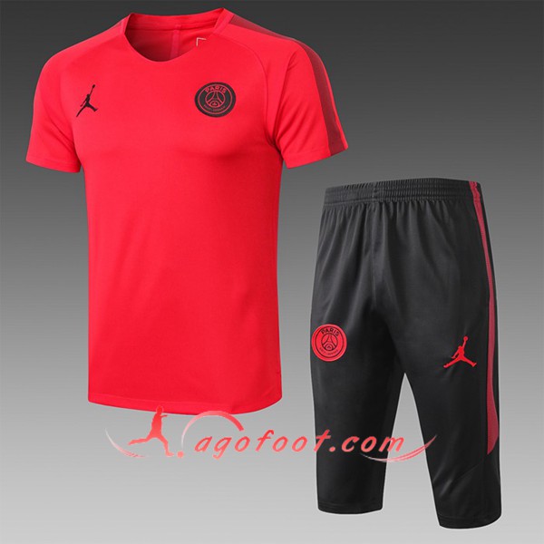 Ensemble PRÉ MATCH Training PSG Jordan + Pantalon 3/4 Rouge 2019/20