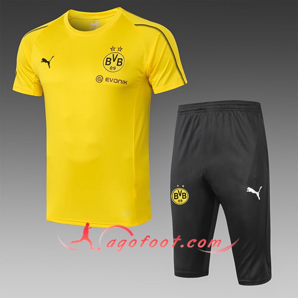 Ensemble PRÉ MATCH Training Dortmund BVB + Pantalon 3/4 Jaune 2019/20