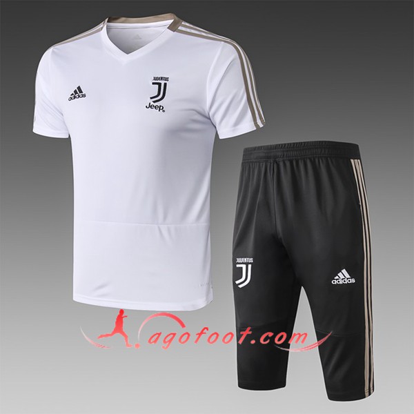 Ensemble PRÉ MATCH Training Juventus + Pantalon 3/4 Blanc 2019/20